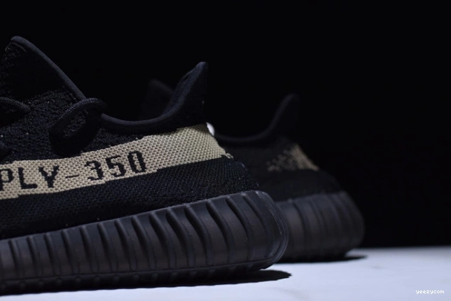 BY9611 Adidas Black Boost 350 V2 Green Core Yeezy 0801